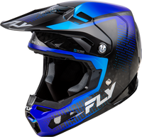 FLY RACING Formula S Carbon Protocol Helmet - Black/Blue, Large (Part No: 73-4466L)