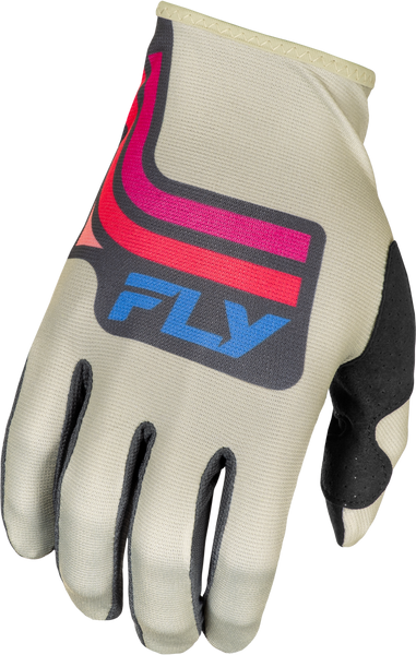 FLY RACING Youth Lite Vice Gloves - Light Grey/Pink/Coral (Part #378-714YL)