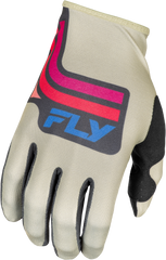 FLY RACING Youth Lite Vice Gloves - Light Grey/Pink/Coral (Part #378-714YL)