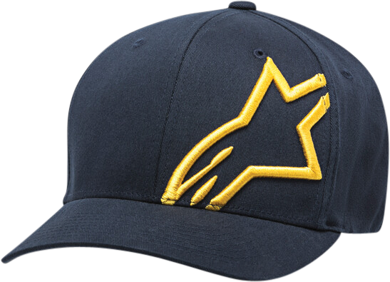 Alpinestars Corp Shift 2 Curved Brim Hat - Navy/Gold (Part Number: 1032-81008-7059-S/M)