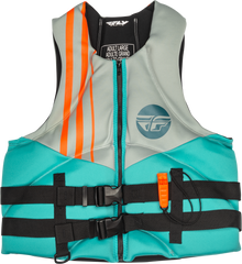 Neoprene Flotation Vest Teal/Grey/Orange Sm