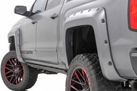 Rough Country | Pocket Fender Flares | 6'7" & 8' Bed | G9K Satin Steel | Chevy Silverado 1500 (14-18)/2500HD | F-C11412B-G9K