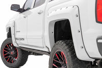 Rough Country | Pocket Fender Flares | 6'7" & 8' Bed | GAZ Summit White | Chevy Silverado 1500 (14-18)/2500HD (15-19) | F-C11412B-GAZ