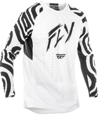 FLY RACING 378-125S Evolution Dst Abyss Jersey in White/Black - Small