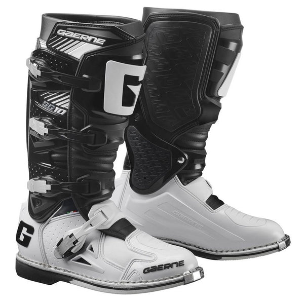 GAERNE SG-10 Boots Black/White Size 09 - Premium Racing Footwear