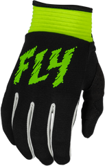 FLY RACING Youth F 16 Gloves Black/Neon Green Y2XS