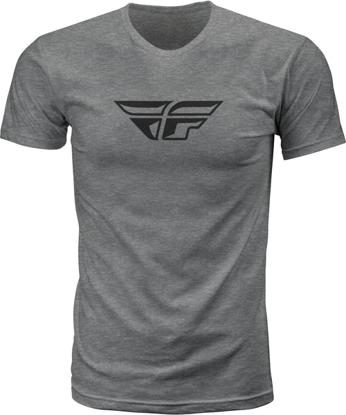 FLY RACING 352-0619S Fly F Wing Tee in Dark Grey Heather - Premium Comfort