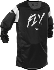 FLY RACING Youth Kinetic Stoke Jersey Black/White 378-525YL