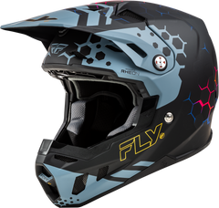 FLY RACING Formula Cc Tektonic Helmet Matte Black/Slate/Blue Lg - Part 73-4333L