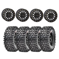 System 3 SB6 Beadlock Wheels + Maxxis Roxxzilla Tires (Mounted Kit) – Matte Black