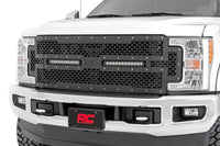 Rough Country | Mesh Grille | 12" Dual Row LED | Black | Ford F-250/F-350 Super Duty (17-19) | 70216