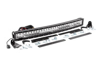 Rough Country | LED Light Kit | Behind Grille Mount | 30" Black Dual Row | White DRL | Chevy Silverado 1500 (14-15) | 70624