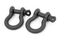 Rough Country | D Ring Shackles | Cast | 3/4" Pin | Pair | Black | RS121