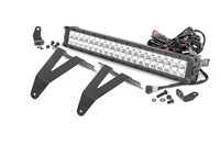 Rough Country | LED Light Kit | Bumper Mount | 20" Chrome Dual Row | Amber DRL | Ram 1500 (19-24) | 70781