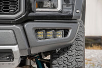Rough Country | LED Light Kit | Fog Mount | Triple 2" Black Pair | White DRL | Ford Raptor (17-20) | 70700DRL