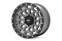 Rough Country | Rough Country 87 Series Wheel | Simulated Beadlock | Gray/Black | 17x8.5 | 6x5.5 | +0mm | 87170912G