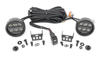 Rough Country | LED Light Kit | Ditch Mount | 3.5" Black Round Pair | Amber DRL | Ford Bronco (21-26) | 71078