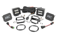 Rough Country | LED Light Kit | Fog Mount | 2" Black Pair | Jeep Wrangler JK/Wrangler Unlimited (10-18) | 70630