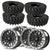Bullite BT01 SABER Beadlock Black or Gunmetal w/Graphite Silver Ring SUPERGRIP K9 XT Wheel Tire Kit