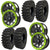 Bullite BT03 Ruler Beadlock Black or Gunmetal w/Lime Green Ring SUPERGRIP K9 XT Wheel Tire Kit