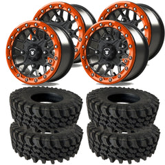 Bullite BT05 Rider Beadlock Black or Gunmetal w/Orange Ring SUPERGRIP K9 XT Wheel Tire Kit