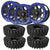 Bullite BT03 Ruler Beadlock Black or Gunmetal w/Velocity Blue Ring SUPERGRIP K9 XT Wheel Tire Kit