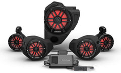Rockford Fosgate RZR14RC-STG4 Stage 4 kit 2014+ Polaris RZRs with Ride Command: includes 4 speakers, amplifier, and 10" subwoofer