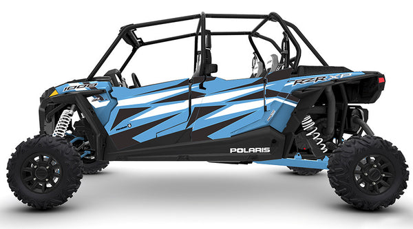 Pro Armor 2019 RZR XP4 Traditional Door Graphic  Sky Blue & Ride Command